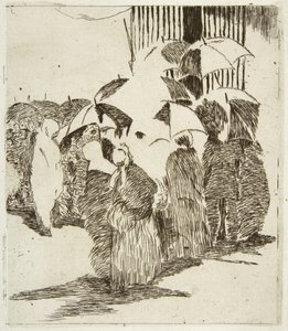 肉屋の前の列 作： Édouard Manet